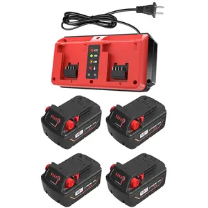 2/4 Packs 6.5Ah M18 replacement Batteries with charger for Milwaukee 18V Battery Lithium High Output 48-11-1850 48-11-1862 48-11-1840 48-11-01828 48-11-1815 for M18 Tools