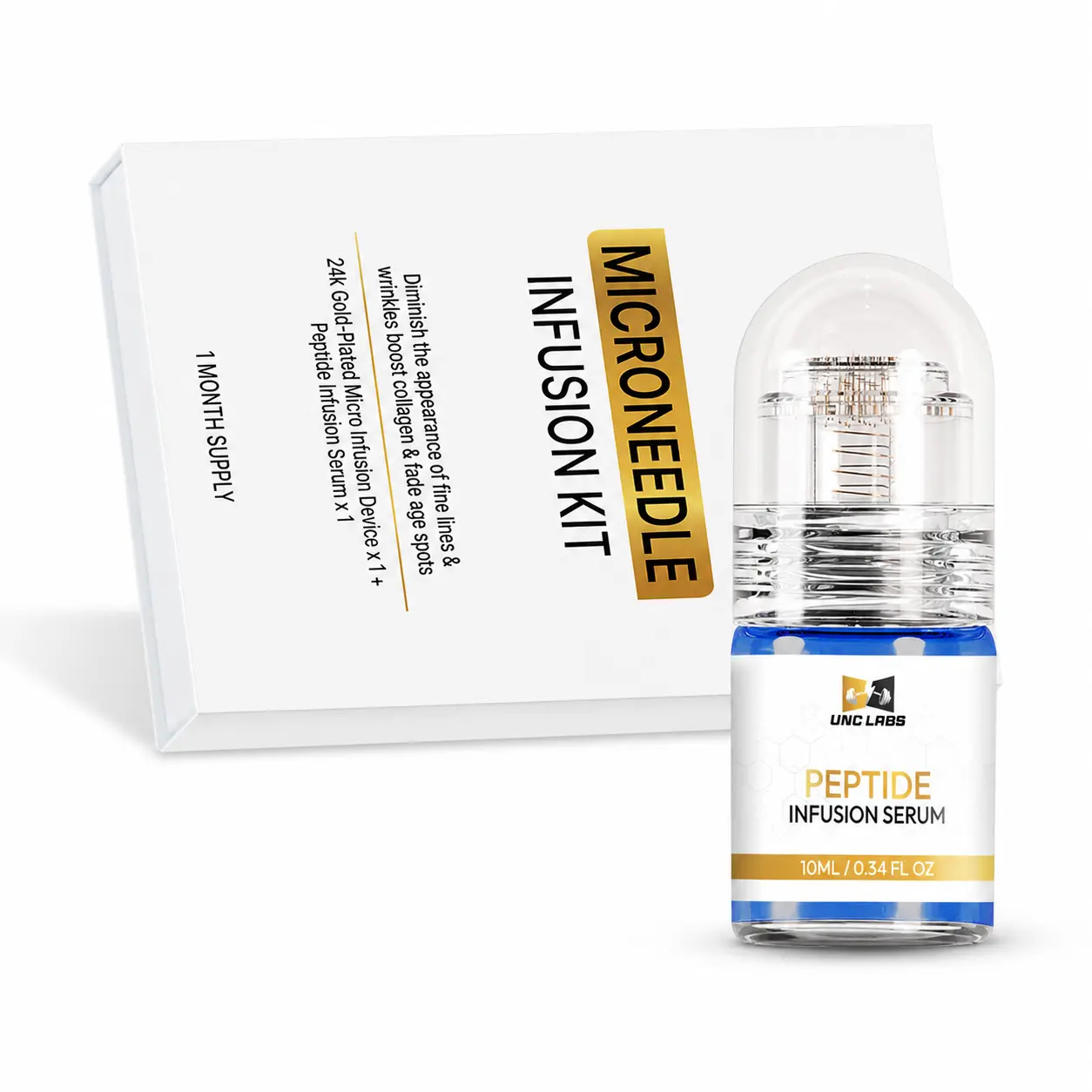 GHK Cu Copper Peptide Serum + Micro-Infusion Kit | Visibly Firmer, Tightening, Smoother-Looking Radiant Skin with Hyaluronic Acid - Repair & Restore, Hydrate, Skin Repair, Enhanced Skin Tone, Oil Control