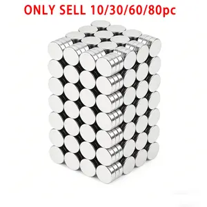 Mini Magnets Set 10/30/60/80pcs, 10x2mm Round Magnetic Pieces for DIY Crafts Office Whiteboard Home Fridge, Versatile Uses, Multifunctional Magnet