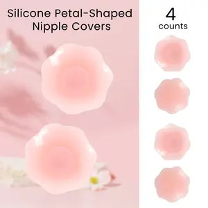 4Counts Reusable Adhesive Silicone Thin Pasties, Compact Size, Easy To Carry In Bags