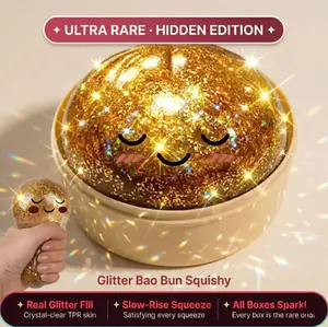 Viral Dumpling Squishy Mystery Blind Box ULTRA RARE Gold Glitter Hidden Edition | Dumpling Squishies Squishy Dumpling Slow Rise Stress Relief Fidget Toy Soft TPR Squeeze Ball Sensory ASMR Gift Adults Teens