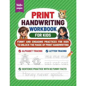 Print Handwriting Workbook for : Funny and engaging practices for  to unlock the magic of print handwriting - Paperback