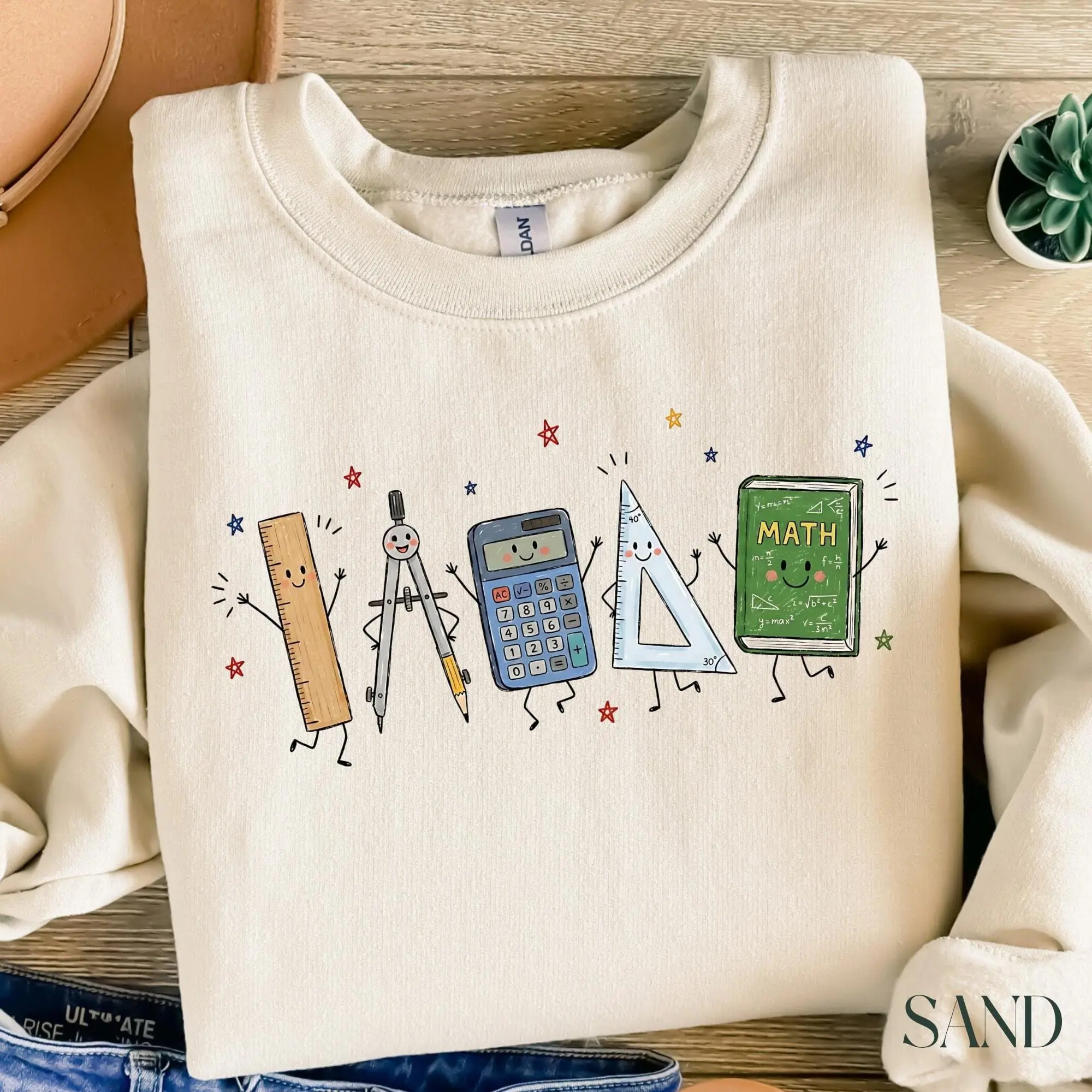 Math Teacher T-Shirt & Sweatshirt, Mathematician Gift, Doodle Math Teacher Sweater, Teacher Appreciation Gift, Math Coach Crewneck