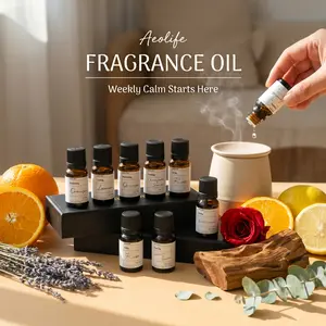 Aeolife 7-Day Mood Essential Oil Collection (7x10ml) - Therapeutic Aromatherapy for Daily Routine, Relax & Cozy Home.For Diffuser Humidifier Massage Soap Candle Making, Home Fragrance for Living Room Bedroom Wellness