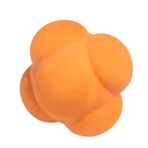 Rubber Reaction Bounce Balls, Field Agility Training Ball (Orange/White/Yellow)