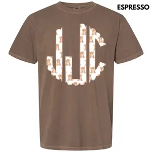 Teddy Bear Monogram Comfort Colors T-Shirt 'NLB'