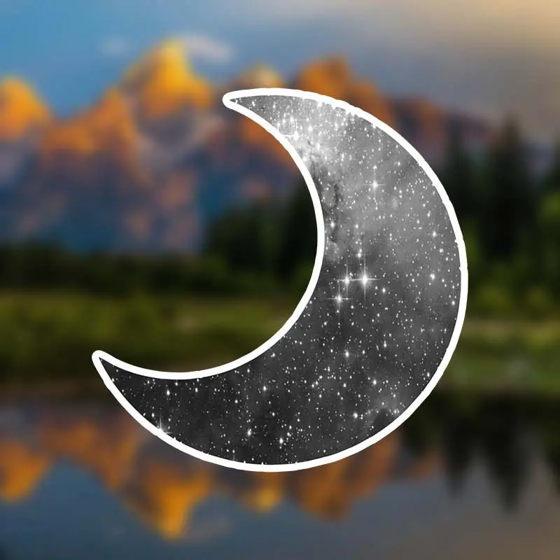Space Moon Vinyl Stickers - Durable Car, Glass, and Metal Surface Stickers Moon Car Stickers, Car Window Stickers, Car Decal