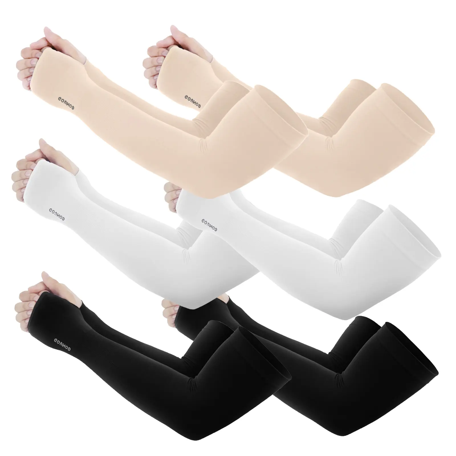 6 Pair-Beige+White+Black