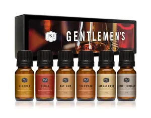 Men’s Fragrance Oils Sets of 6 – Premium Cologne Inspired Scent Oils for Candle Making, Diffuser, Soap & DIY – Long Lasting, IFRA Certified, Skin Safe, USA Made – Gentleman, Woodsy, Camping & Outdoor Scents