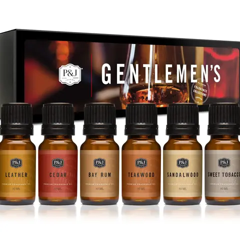 Men’s Fragrance Oils Sets of 6 | Bold Warm Masculine Scented Oil for Candle Making, Diffuser, Soap & Beard Care – Long Lasting, IFRA Certified - Home Fragrance Gift