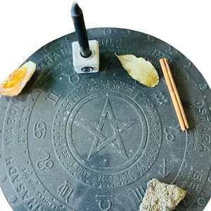 Resin and Marble Altar Plate Pentagram Spell Casting Tool for Wiccan Rituals & Witchcraft Practices