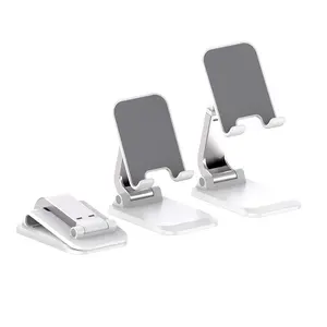 Universal Cell Phone Holder Stand – Pearl White, Foldable & Weighted Design – Perfect for Gaming, Reading & Facetime Calls