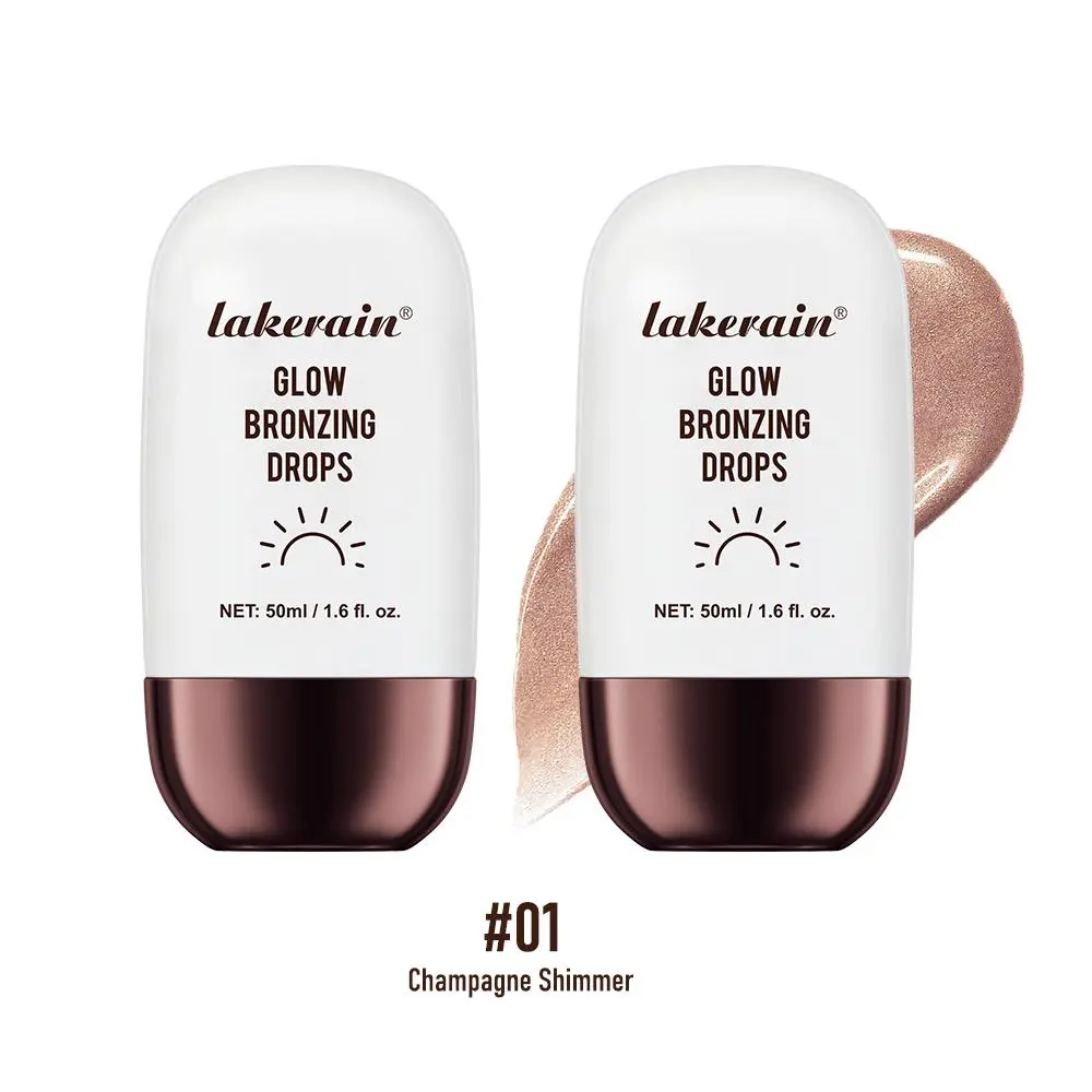Glow Bronzing Drops, Bronzing Face Drops, 2 Boxes Natural Brightening Glow, Bronze Glow, Bronzed Glow Up, Lightweight and Non-greasy, Suitable for Whole Body Makeup