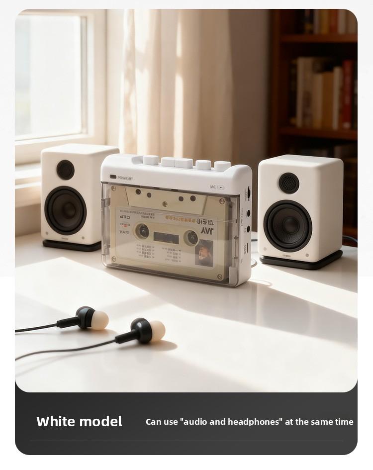 2026 New Model Heavy Bass Effect Cassette Player Nostalgic Dual Headphone Output English Listening Player