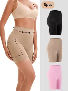 3 Pack Women’s High Waisted Shapewear Shorts Tummy Control Butt Lifting Seamless Body Shaper Shorts with Pockets