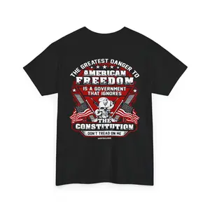 American Freedom Patriotic T-Shirt – Don’t Tread On Me Constitution Tee-Pro-America Liberty Shirt