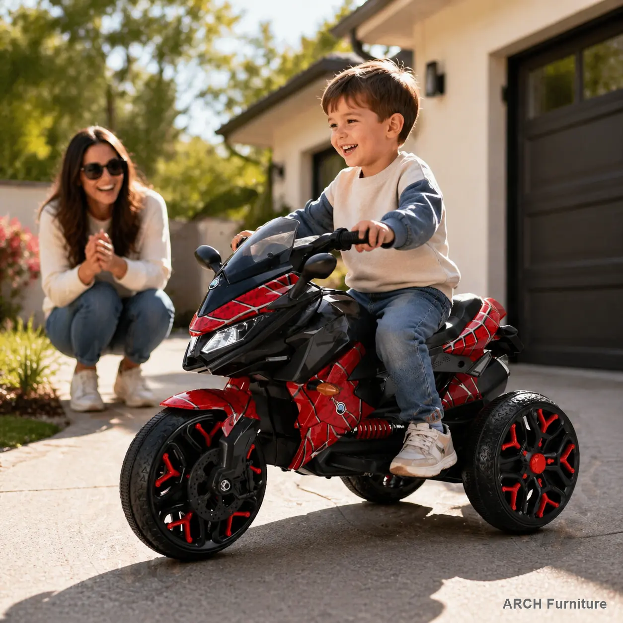 12V Kids' Electric Mini Motorcycle Toy for 3-6 Years Old, with Training Wheels, Manual Throttle, Hand Drive, Lighting Wheels, MP3 Port, PU Seat, Realistic Look, Wireless Phone Compatibility, Mini Motorcycle Motorcycles