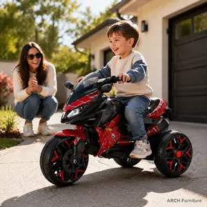 12V Kids' Electric Mini Motorcycle Toy for 3-6 Years Old, with Training Wheels, Manual Throttle, Hand Drive, Lighting Wheels, MP3 Port, PU Seat, Realistic Look, Wireless Phone Compatibility, Mini Motorcycle Motorcycles