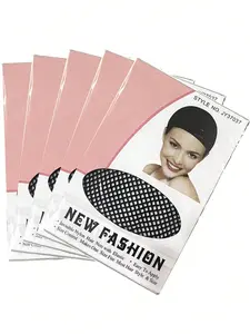 5pcs Nylon Hair Nets, Elastic Hair Nets, Fashionable Mesh Woven Wig Caps, Women Wigs, Wig Accessories, Comfortable & Durable