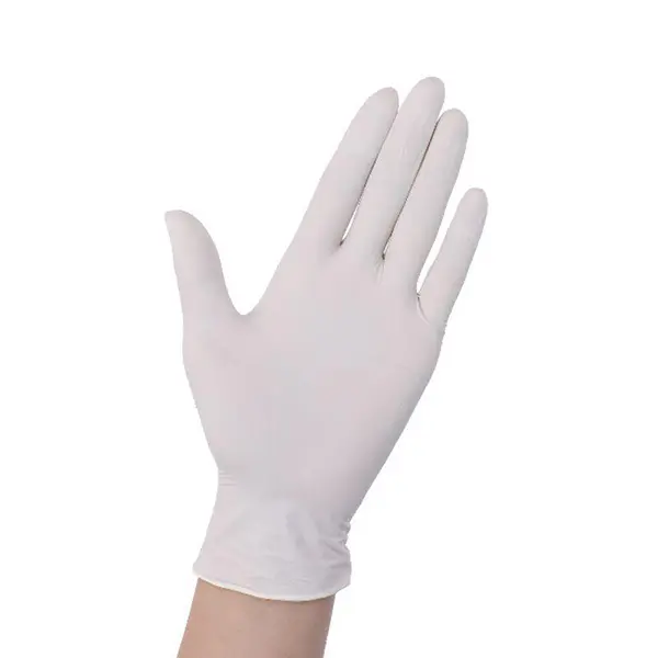 Powder Free Disposable Latex Gloves, White Large Size Cleaning & Food Service Gloves, 100 Counts Per Box