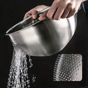 Stainless Steel Strainer Colander with Fine Mesh for Rice Vegetables Fruit Pasta - Quick Drain Food Strainer Funnel Dishwasher Safe Kitchen Filter Bowl