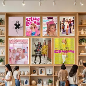 American Romance Movies Clueless Poster HD Heavy-Duty Self-Stick Waterproof Wall Decor Tool-free durable Conceals wall flaws elevates style for living rooms bathrooms & kitchens