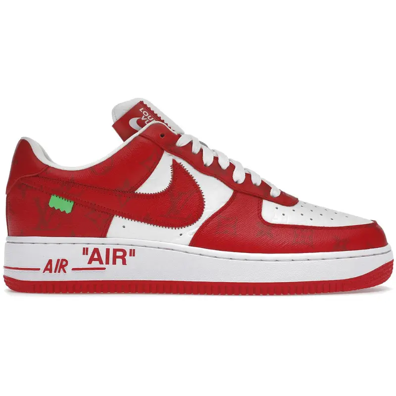 Louis Vuitton Nike Air Force 1 Low By Virgil Abloh White Red - Lightly Worn