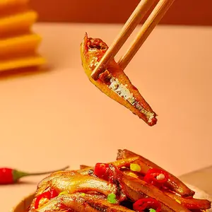 4 packs, GAGAZUI, spicy fish fillet snacks, 12g /20 pieces per pack.