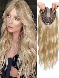 Say Goodbye to Thinning Hair! 22" Wavy Clip-In Hair Topper with Bangs | Premium Kanekalon | Natural Soft Texture | Effortless Volume & Fullness for All-Day Confidence