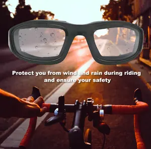 3 pairs Motorcycle Sports Biker Riding Glasses Wind Resistant Eye Protection Women Men Sports Goggles Cycling Glasses Sunglasses Gray/Clear/Yellow