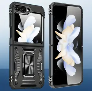 Rugged Defender Case ( For Samsung Galaxy Z Flip 6 ) Shockproof Heavyduty Protection Cover With KickStand Ring Phonecase Protective Casing Cover