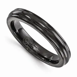 Edward Mirell Titanium Black Ti Triple Domed Ring - 4mm