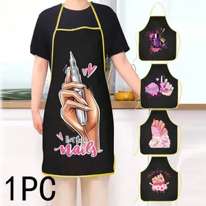 Adjustable Waterproof Hair Salon Apron, Polyester Material, Comfortable Kitchen Apron for Cooking Baking BBQ Grilling DIY Projects