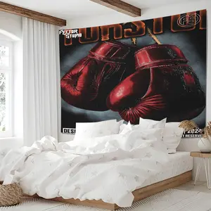 Boxing Theme Printed Tapestry, Personalized Wall Hanging Decor, Perfect for Bedroom Dormitory Living Room, Ideal Gift for Fitness Enthusiasts