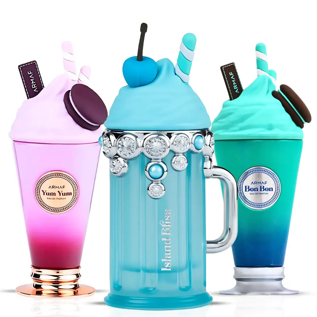 Island Bliss, Bon Bon & Yum Yum Eau de Parfum Sprays 100ml (3.4 oz) by Armaf Delights (Bundle)