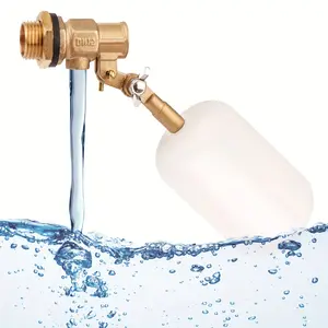 1/2 Pcs 1/2 Inch Automatic Poultry Waterer Kit Float Valve, Adjustable Arm Float Valve, Suitable for Ponds, Pet Water Dispensers, Livestock Water Troughs, Aquariums, Aquaculture and Water Reservoirs