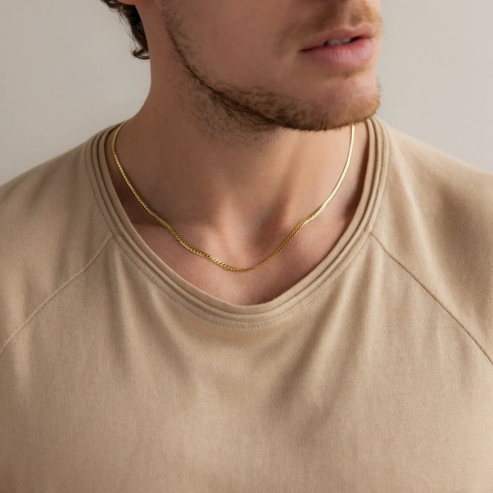 Men's Snake Chain Necklace by Caitlyn Minimalist - Thick Everyday Layering Necklace in Gold & Silver - Statement Jewelry - Boyfriend Gift