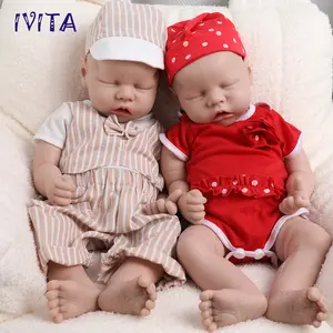 IVITA 18'' Eyes Closed Silicone Reborn Baby Full Body Realistic Silicone Newborn Doll Adorable Sleeping Silicone Baby Infant Doll