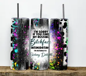 I'm a Delight Tumbler, Cheetah Print Tumbler, Resting Bitch Face Tumbler, 20oz Tumbler