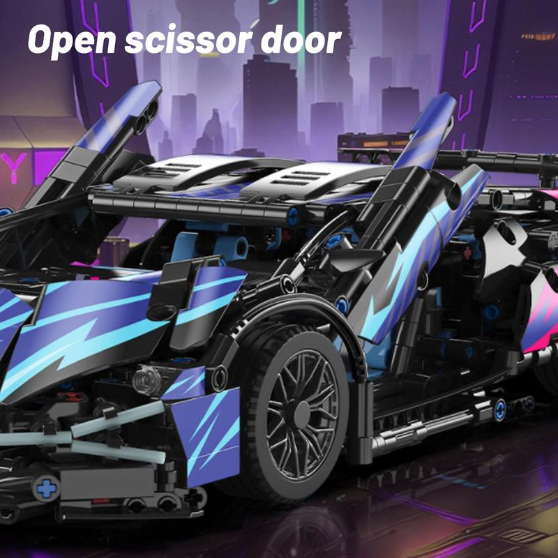 Remote Control Car Building Set 1:14 Technical Sports Racing Car Kit with Realistic Details & Scissor Doors Toys Gift for Adults Boys Age 12+ 1314 PCS