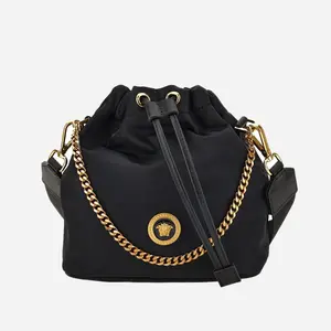 Pre-owned VERSACE FINAL SALE Shoulder Bags BRAND NEW Medusa Nylon Drawstring Bucket Bag