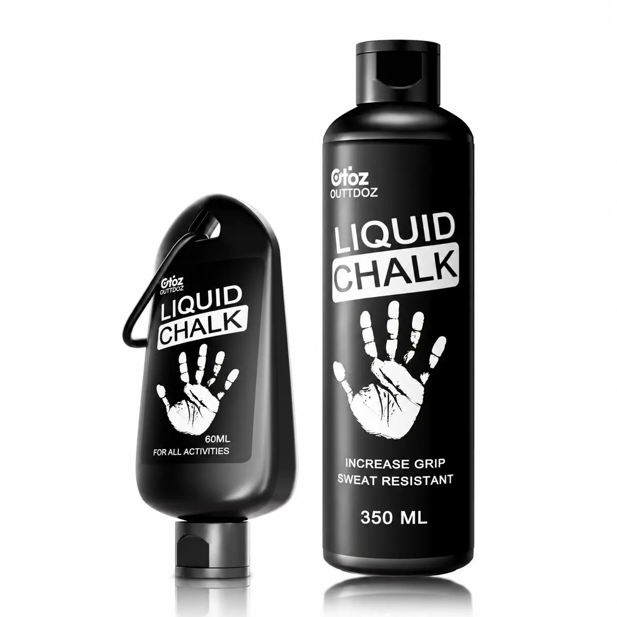 OUTTDOZ Liquid Chalk (2 oz/12 oz) - Quick-Drying, Mess-Free, Nonslip Secure Grip, Sweat-Resist Active Gym Accessory for Weightlifting, Rock Climbing, Cheerleading, Dancing
