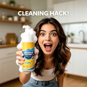 Multipurpose Lemon Foam Cleaner, All Surface Deep Stain & Grease Remover, No Rinse Foam Cleanser For Sneakers, Kitchen Stove, Bathroom Tile, Car Washing, Fabric Sofa #BathroomCleaning #HomeCleaning #StainRemover Shoe Fragrance