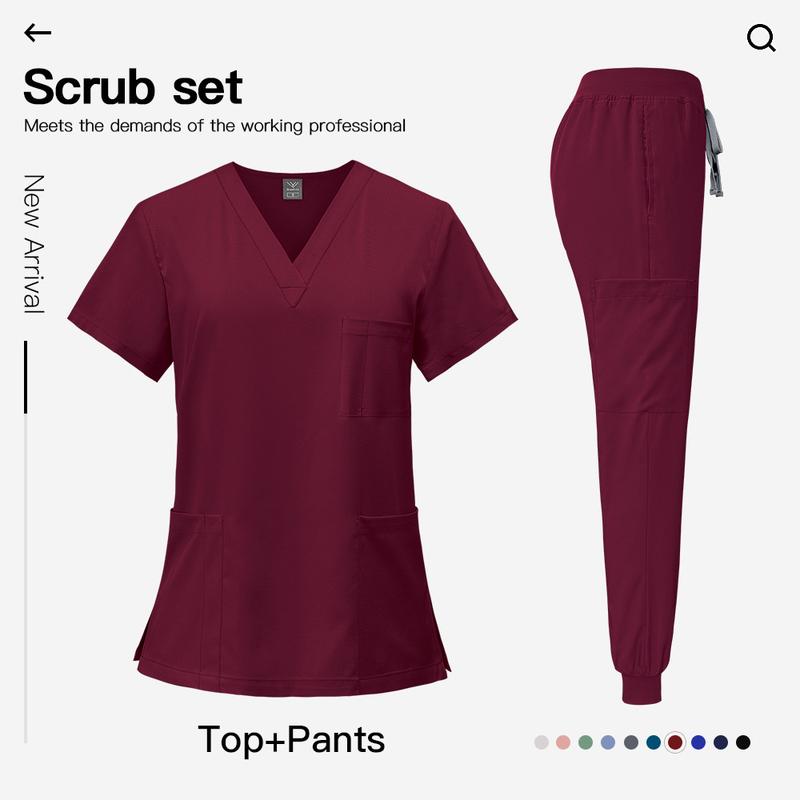 Scrub Tops for Men Women V-Neck Scrubs Unisex Stretch Nursing Shirts Medical Uniform Workwear with 3 Pockets