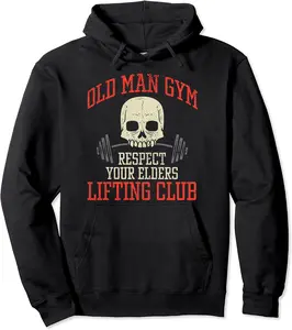 Old Man Gym Fitness Deadlifting Weightlifting Powerlifting Pullover Hoodie - Dakotamc Shop 65B094F7VYGK