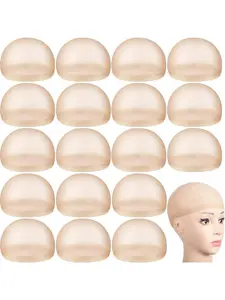 100 Pcs Wig Cap Elastic Medium Nylon Stocking Caps, Stretchy and Secure Fit, Lightweight and Breathable, All Seasons Use (Beige 50Pack/100PCS)