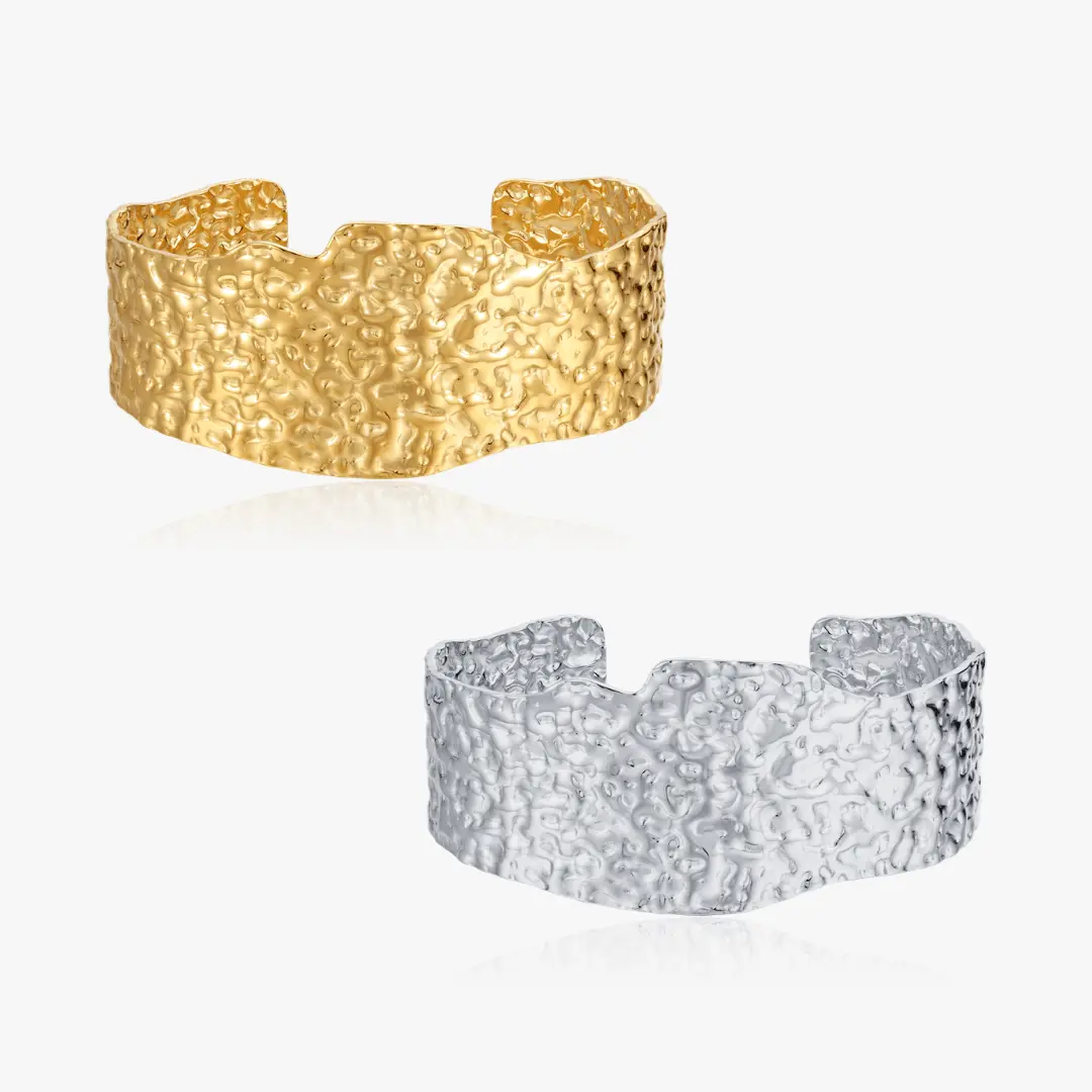 Thick Hammered Cuff Bracelet (Greek Inspired Collection)