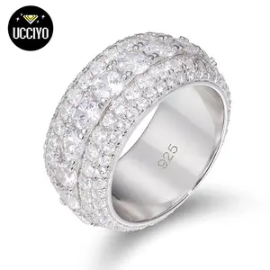 【#R60 Livestream】UCCIYO 18K Gold-Plated Ring with Lab-Grown Moissanite For Men Hip Hop Pave Setting S925 Sterling Silver Rings Hip Hop Jewelry summerwins