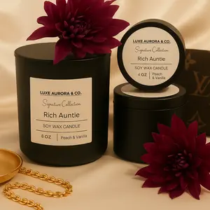 Rich Auntie Candle Decor Fragrance Floral Scent Peach Vanilla