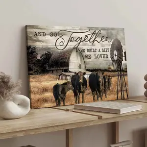 1Count Wooden Frame Canvas, Farmhouse Rustic Cow Barn Quote Art, Western Wall Art, Exquisite Poster, Fashion Bedroom Decoration, Modern Art Home Poster, Waterproof High Definition Printing, Ideal Gift, Art